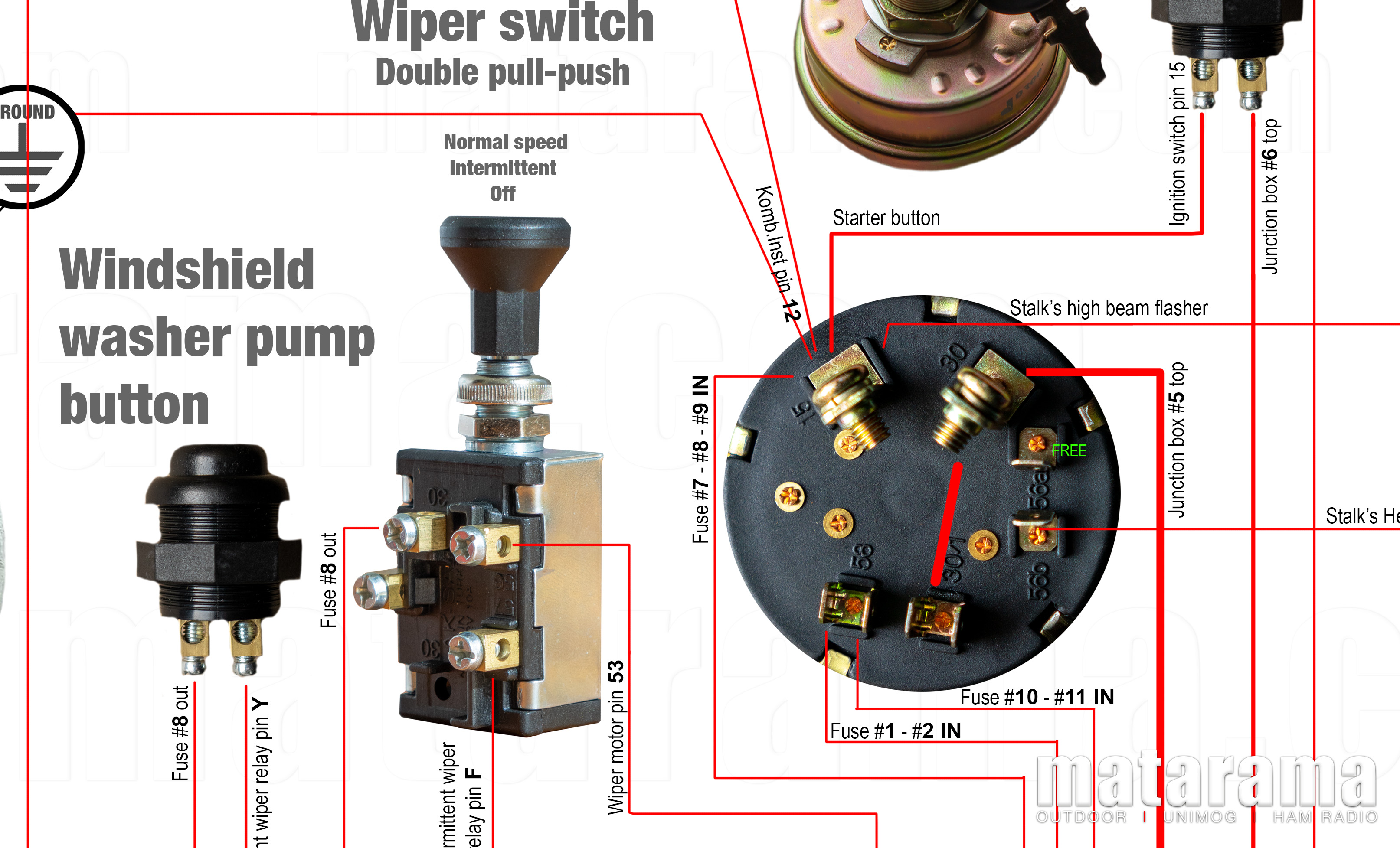 Matarama.com - Unimog 406 - 416 custom visual wiring diagram sample 13